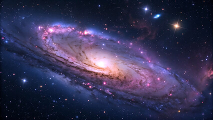 360 Degree Space HDRI Equirectangular Nebula & Stars Panorama