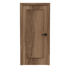 wooden door isolated on white