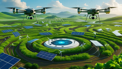 Futuristic Smart Farming with Drones and Solar Power  
