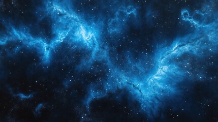 Blue nebula cosmic space background