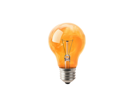 Bright idea, light bulb glowing on plaid fabric innovation and solution concept