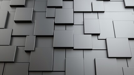 Abstract 3D composition of stacked gray cubes creating a modern geometric pattern, perfect for design backgrounds.