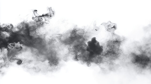 Circle clouds of smoke, round steam rings isolated on transparent background. Abstract overlay effects of cigarette or hookah smoke, fog clouds, vector realistic illustration