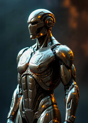 Fototapeta premium male cyborg made of liquid metal