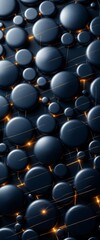 Obraz premium Abstract dark spheres with glowing accents on textured background