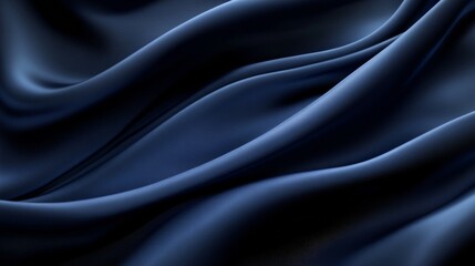 Fototapeta premium A sleek, dark blue background with soft, flowing fabric folds. It's a simple, elegant design, perfect for a template. 