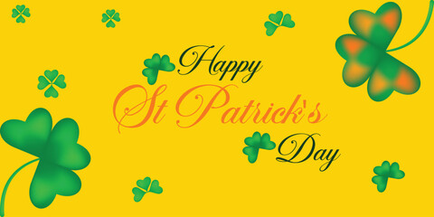 St Patrick's Day happy Irish holiday vector illustration. Saint Patrick's Day, vector web banner design. Happy Saint Patrick's day banner.