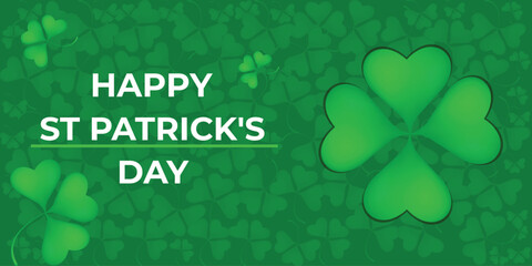 St Patrick's Day happy Irish holiday vector illustration. Saint Patrick's Day, vector web banner design. Happy Saint Patrick's day banner.