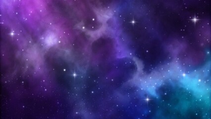 Fototapeta premium Cosmic watercolor illustration. Colorful space background with stars. Swirling galaxies, and a dreamy interstellar background