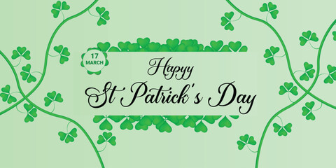 St Patrick's Day happy Irish holiday vector illustration. Saint Patrick's Day, vector web banner design. Happy Saint Patrick's day banner.