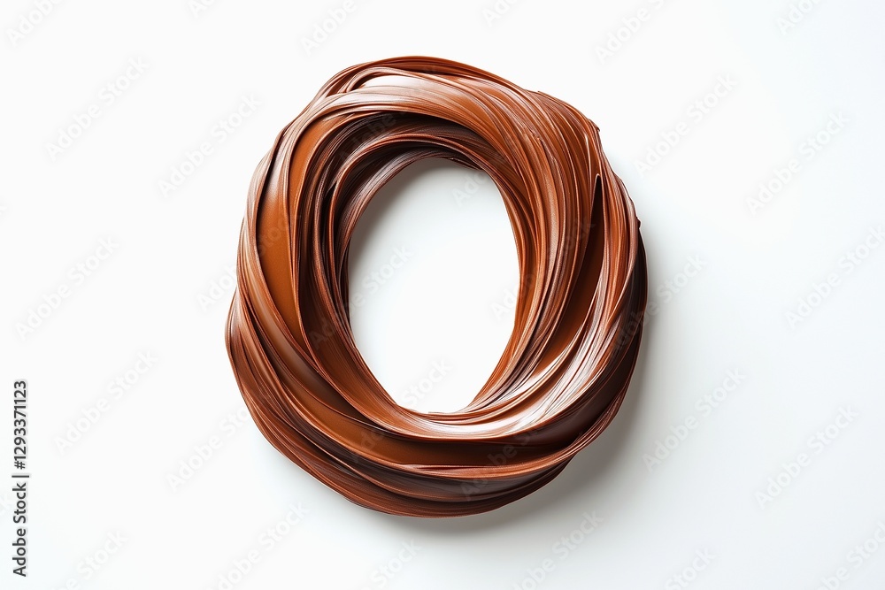 Fototapete letter o designed with flowing cocoa texture isolated on white background