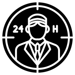 24 Hour Concierge Vector Icon