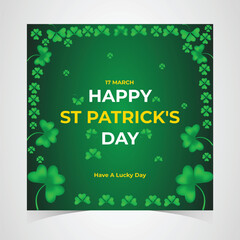St Patrick's Day happy Irish holiday vector illustration. Saint Patrick's Day, vector web banner design. Happy Saint Patrick's day banner.