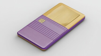 Unique purple and gold card holder with a sleek design ideal for stylish organization