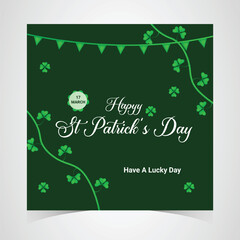 St Patrick's Day happy Irish holiday vector illustration. Saint Patrick's Day, vector web banner design. Happy Saint Patrick's day banner.