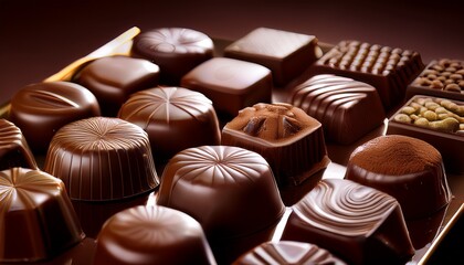 Naklejka premium An artful display of rich chocolate flavors. 
