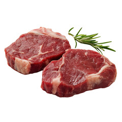 Obraz premium Two Fresh Raw Beef Steaks Ready for Cooking