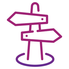Direction Sign Gradient Icon