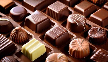 Fototapeta premium Indulge in the elegance of colorful chocolates. 