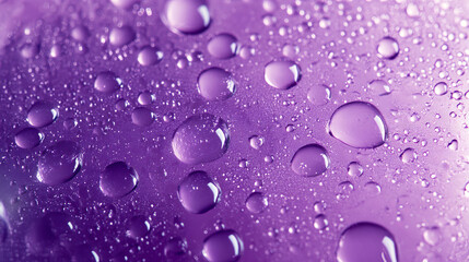 Soda drink background with fizzy drop texture. Purple effervescent water 3d bg. Gel pattern or underwater effect with mineral droplet closeup backdrop. Realistic rain on glass. Sparkling lemonade