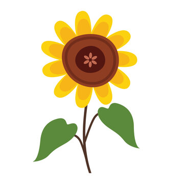 recommend clip art: Yellow sunflower vector illustration, sunflower clip art, clip art sunflower, cute summer flower icon