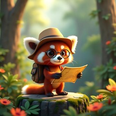 Adventurous Red Panda Cartography