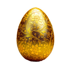 Fototapeta premium golden a easter egg,Decorative Golden Easter Egg, holiday. Gold 3d isolated design element. 3d render,Symbol of success and wealth, prosperity and well-being