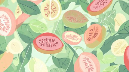 A Delightful Fruit and Leaf Pattern Design