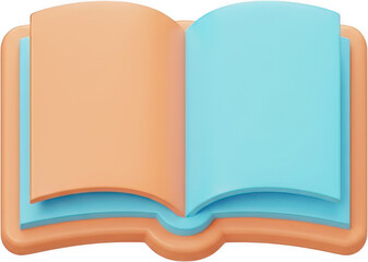 Pastel Colored Open Book 3D Render Education Reading Knowledge Concept Illustration