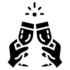 Champagne Toast Vector Icon