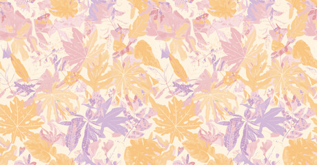 Fototapeta premium Abstract Handmade Pastel-colored abstract floral pattern, for gift wrap and wallpaper