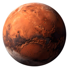 The planet Mars in the space