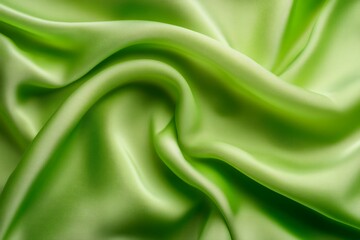 Obraz premium Luxurious green silk fabric drape with shadows. AI generated