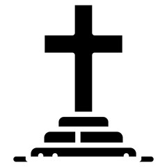 Stone Cross Vector Icon