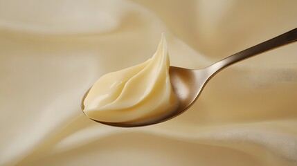 Creamy Spoonful of Delicious Golden Mayonnaise