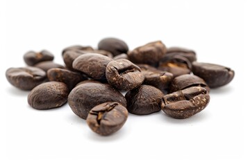 Fototapeta premium Coffee beans on white background. AI generated
