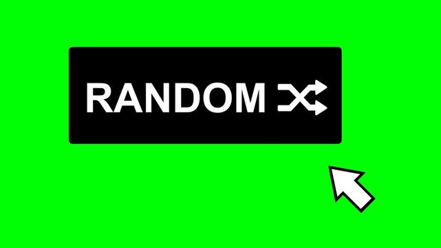 video animation black and white icon computer mouse cursor clicking on random button digital, on a green chroma key background