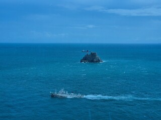 Lighthouse on a Small Rocky Island in Yeongdo, Busan-1