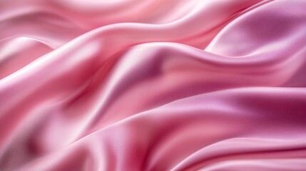 Obraz premium Pink silk fabric with gentle waves and smooth texture under soft lighting, elegant and luxurious textile concept