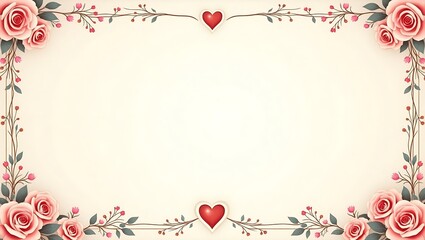 Romantic Rose Border Frame
