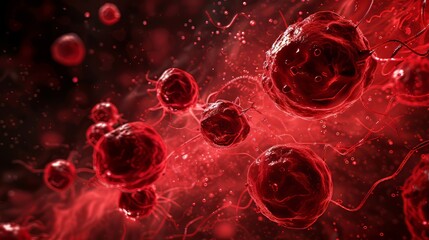 Red Blood Cells in Artery Medical Illustration.