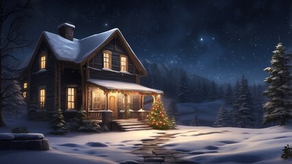 1. "Holiday Banners and Invitations: Christmas & New Year Background with Gold Snowflakes and Glitter on Dark Blue Waves"