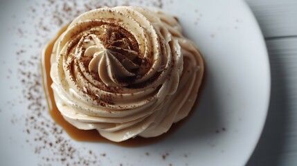 Creamy Dessert Swirl Topped With Cinnamon