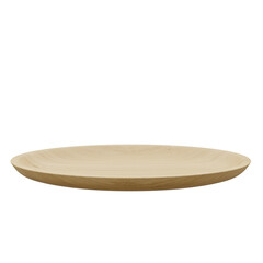 empty wooden plate isolated on white