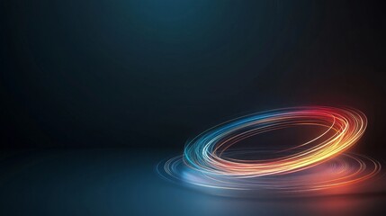 Colorful Light Trails on Dark Background for Creative Designs