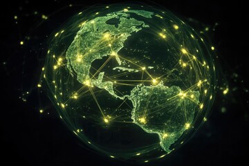 Obraz premium Illustration of global network on a globe