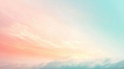 A delicate pastel ombre background where light periwinkle, peach blush, and soft aqua transition smoothly in a dreamy, blurred fashion.