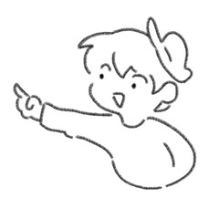 가리키는_남자_아이_컬러_흑백