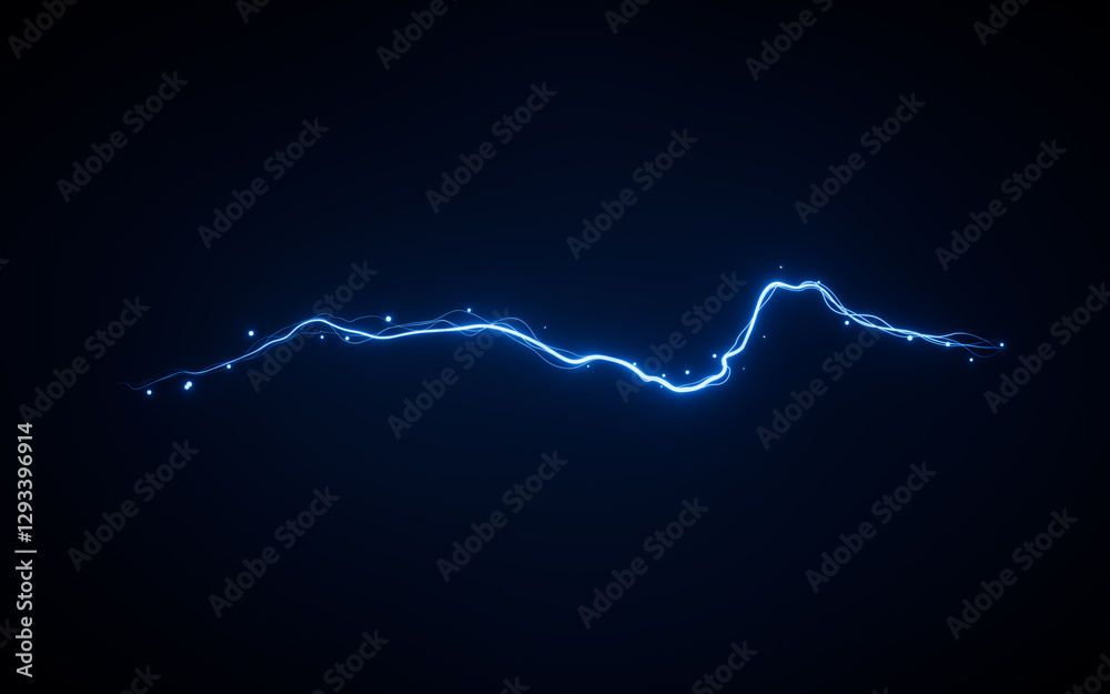 Poster abstract glowing wave lines and shiny particles, 3d rendering.