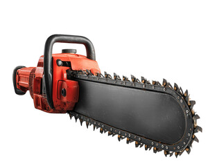 powerful chainsaw with sharp blade, ideal for cutting wood and tree maintenance. This tool showcases robust design and is essential for outdoor work